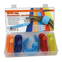 Set cureluse cu sistem de prindere velcro pentru organizare cabluri Mannesmann 42610, 50 piese - 1