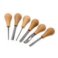 Set de dalti pentru sculptura in lemn cu maner modelat pentru palma BeaverCraft SC05, 6 piese - 1