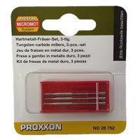 Set freze din carbura de tungsten Micromot Proxxon 28752, O1.2-O2.3 mm, 3 piese - 1