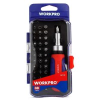 Trusa de biti si surubelnita cu clichet Workpro W021182, 38 piese - 1