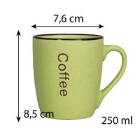 Set 6 cani decor coffee Verde, 250 ml - 1