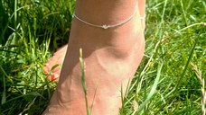 Bratara de picior - Magia nopților de vară - Element semiluna - Argint 925 - Lantisor realizat pe marimi
