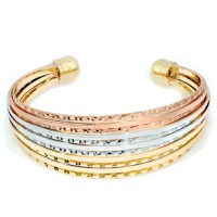 Bratara - Round Pattern Cuff - placata cu aur 18K - 1