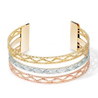 Bratara - Waving Pattern Cuff - placata cu aur 18K - 1