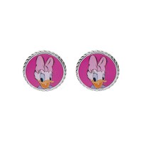 Cercei Disney cu poza color Daisy Duck - Argint 925 - 1