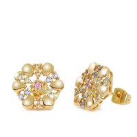 Cercei - Flower Power - placati cu aur 18K - 1