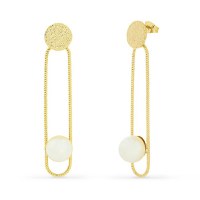 Cercei - Hanging Pearl - Placati cu Aur 18K - 1