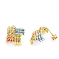 Cercei - Knitted Memories - placati cu aur 18K - 1