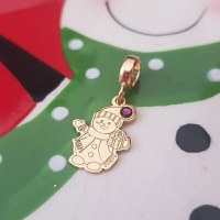 Charm personalizat Craciun - Om de zapada - Argint 925 placat cu Aur galben 18K - cristal Swarovski - 1