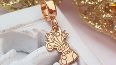 Charm personalizat Craciun - Soseta - Argint 925 placat cu Aur roz 18K