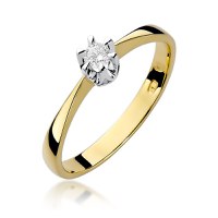 Inel colectia Luxury Aur Galben/Alb 14K cu Diamant 0.10ct - 1