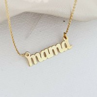 Lantisor cel mai dulce cuvant: mama - Argint 925 placat cu Aur Galben 18K - 1