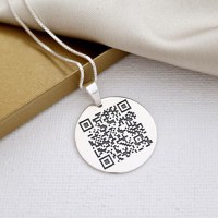 Lantisor cu pandantiv banut - personalizat cu QR code - Argint 925 - 1