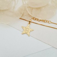 Lantisor STAR - Educatoare/Invatatoare - Argint 925 placat cu Aur Galben 18K - 1