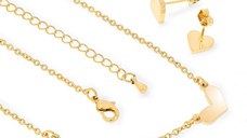 Set colier si cercei - True Love - placat cu aur 18K