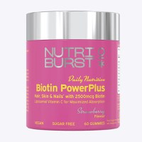 Vitamine jeleuri pentru par, piele, unghii Biotin Power Plus NUTRIBURST 60buc - 1