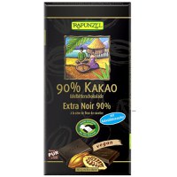 Ciocolata amaruie 90% cacao si zahar de cocos bio, 80g, Rapunzel - 1