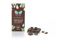 Ciocolata cu lapte cu indulcitor din agave, 100g, Sweeteria - 1