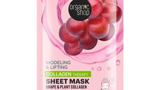 Masca de fata cu struguri si colagen pentru modelare si lifting Collagen Therapy, 1 bucata, Organic Shop