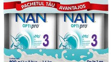 Pachet Nan 3 Optipro 1-2 ani, 2 x 800g, Nestle