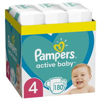 Scutece Active Baby XXL Box Marimea 4 pentru 9 -14 kg, 180 bucati, Pampers - 1