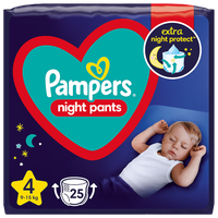 Scutece-chilotel de noapte Night Pants Marimea 4 pentru 9-15 kg, 25 bucati, Pampers - 1