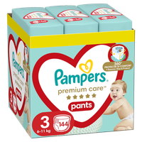 Scutece-chilotel Premium Care Pants XXL Box Marimea 3 pentru 6-11 kg, 144 bucati, Pampers - 1