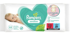 Servetele umede Sensitive, 52 bucati, Pampers