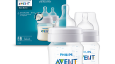 Set biberoane anti-colici pentru +0 luni SCY100/02, 2x125ml, Philips Avent