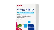 Vitamina B-12 5000mcg cu dizolvare rapida si aroma de cirese, 60 drajeuri, GNC