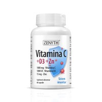 Vitamina C + D3 + Zinc, 60 capsule, Zenyth - 1