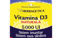 Vitamina D3 Naturala 5000 UI, 120 capsule vegetale, Herbagetica