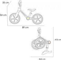 Bicicleta pliabila fara pedale Skiddou Ronny, Galben - 2