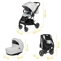 Carucior 2 in 1 Skiddou Moss Normandic Dream, Gri - 2