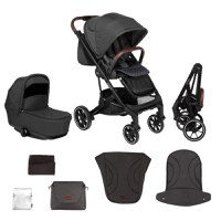 Carucior 2 in 1 Skiddou Moss Onyx, Negru - 1