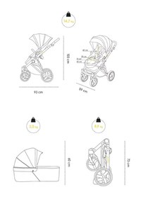 Carucior 2 in 1 Skiddou Oslo+, Onyx, Negru - 2