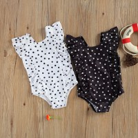 Costum de baie cu bulinute alb/negru Drool - 1