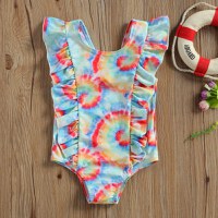 Costum de baie multicolor cu volanne verticale Drool - 1