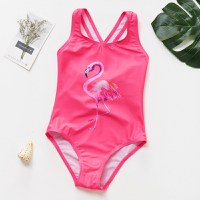 Costum de baie Roz bombon cu flamingo Drool - 1