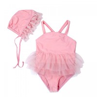 Costum de baie Roz cu caciulita Drool - 1