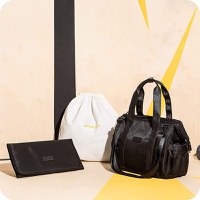 Geanta multifunctionala pentru parinti Skiddou Inger, Onyz Leather, Negru - 8