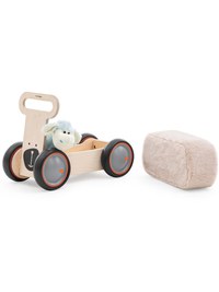 Masinuta ride-on, premergator si carucior de jucarii MamaToyz DriveMe Soft, Ursulet - Jucarie din lemn 3 in 1 - 6