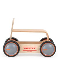 Masinuta ride-on, premergator si carucior de jucarii MamaToyz DriveMe Wood, Ambulanta - Jucarie din lemn 3 in 1 - 9