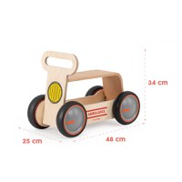 Masinuta ride-on, premergator si carucior de jucarii MamaToyz DriveMe Wood, Ambulanta - Jucarie din lemn 3 in 1 - 7