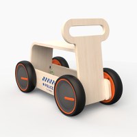 Masinuta ride-on, premergator si carucior de jucarii MamaToyz DriveMe Wood, Politie - Jucarie din lemn 3 in 1 - 3