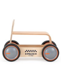 Masinuta ride-on, premergator si carucior de jucarii MamaToyz DriveMe Wood, Politie - Jucarie din lemn 3 in 1 - 7