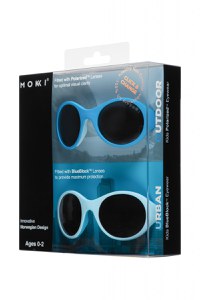 Ochelari de soare pentru copii MOKKI Click & Change, protectie UV, bleu, 0-2 ani, set 2 perechi - 2