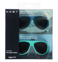 Ochelari de soare pentru copii MOKKI Click & Change, protectie UV, bleu, 2-5 ani, set 2 perechi - 3