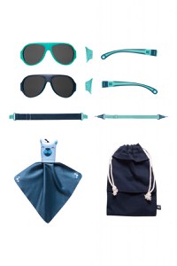 Ochelari de soare pentru copii MOKKI Click & Change, protectie UV, bleu, 2-5 ani, set 2 perechi - 1