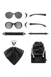 Ochelari de soare pentru copii MOKKI Click & Change, protectie UV, negru, 0-2 ani, set 2 perechi - 1